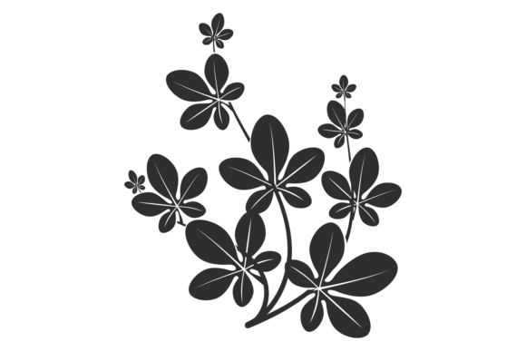 Download Floral Decorative Element. Black Leaves - Leaves Collection